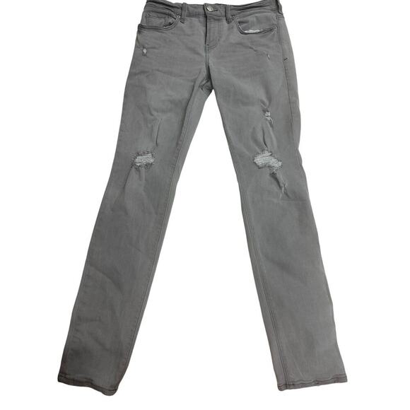 Pac Sun Stacked Skinny Jeans Distressed Gray 29x30 Streetwear skater - Picture 2 of 7